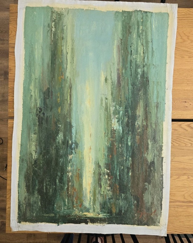 MCM Abstract Painting Art Sergio Gaggetta Oil on Canvas 24×36 Italian