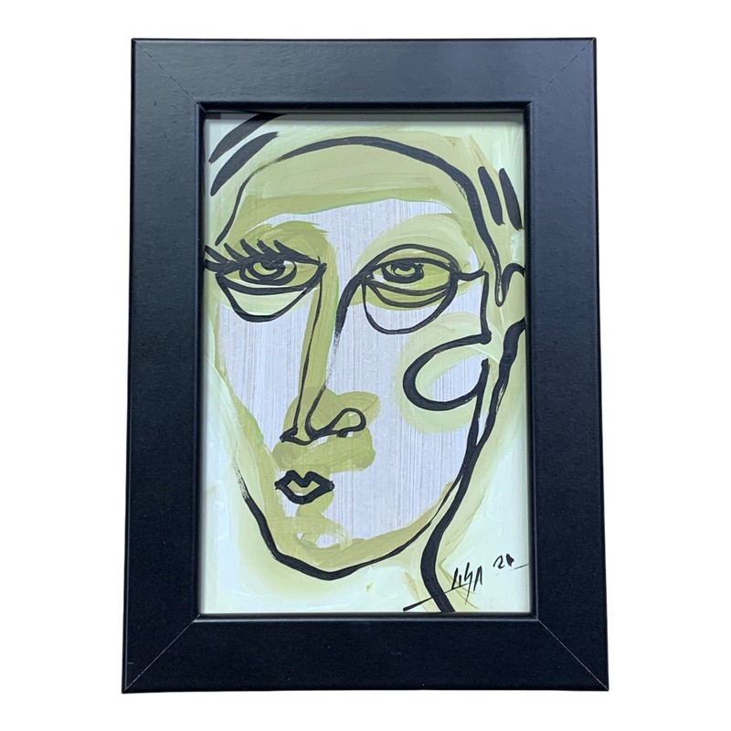 PAINTING ORIGINAL ACRYLIC ON FIBERBOARD 4”X6”(FRAME INCLUDED)CUBAN ART by LISA