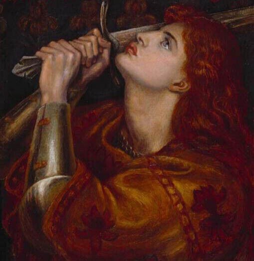 MQ1139 100% Handmade Painted Girl Holding a Sword Oil Painting Wall Canvas Art