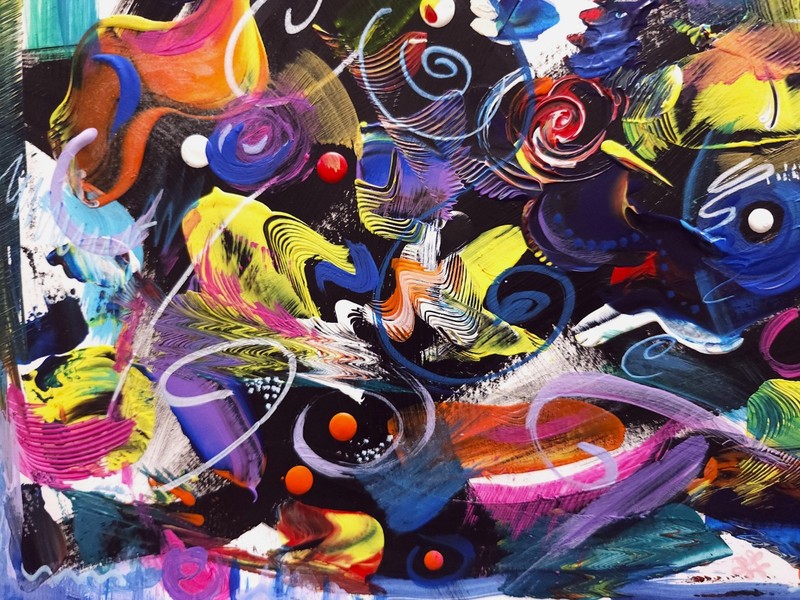 Abstract Etude 062426 - Original Acrylic Painting on art paper 14x11", by Galina gallery