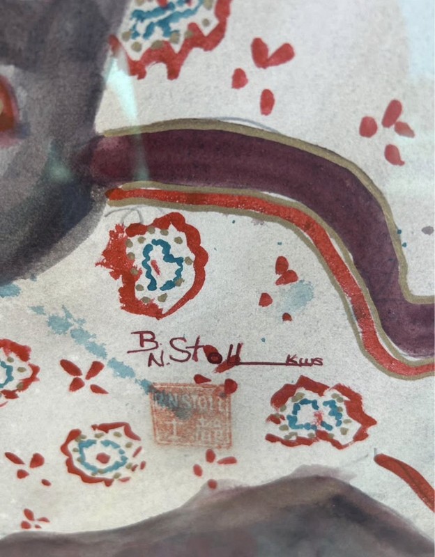 Barbara N. Stoll Original Water Color Japanese Geisha Painting KC Artist gallery