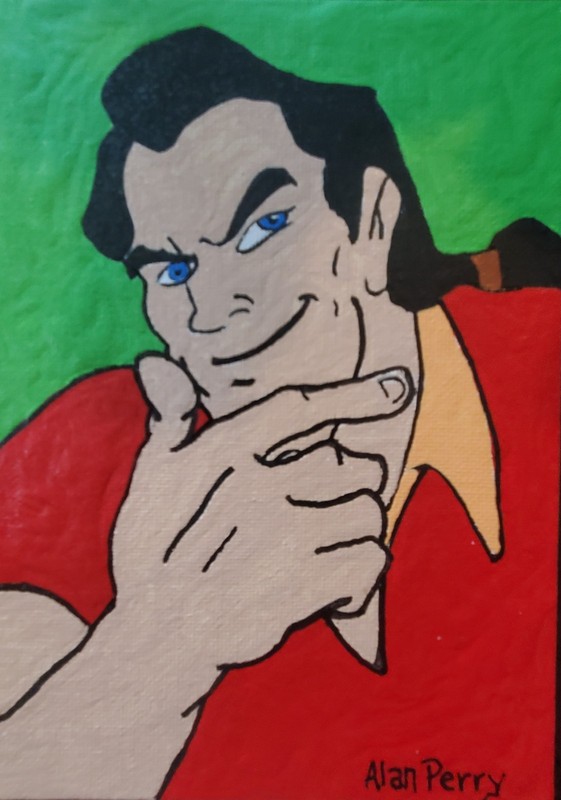 Gaston, Beauty And The Beast, Original 5″ x 7″ Acrylic Painting