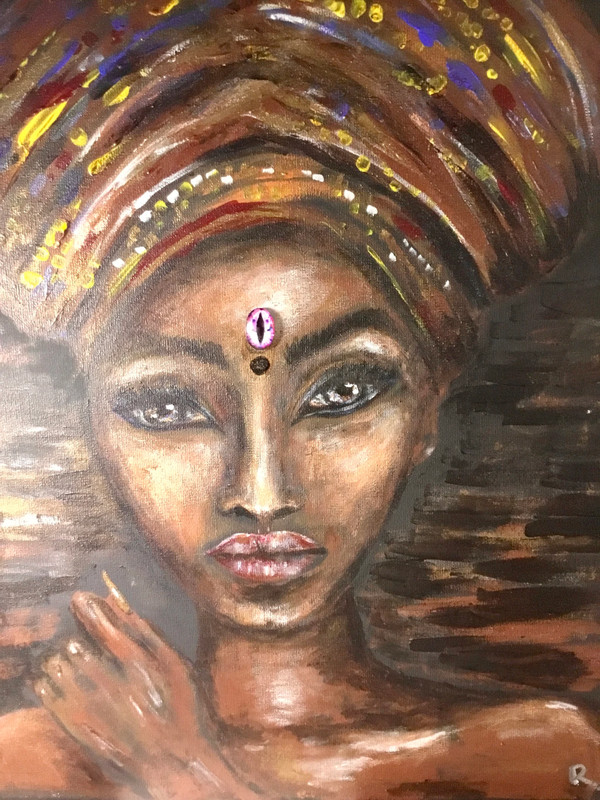 Grace in Color» – Original Acrylic Mixed Media Painting | African Woman Portrait