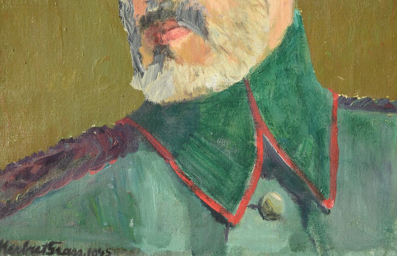 Herbert Grass 1886-1978 Heidelberg / Painting Self Portrait 1945 Soldier World War gallery