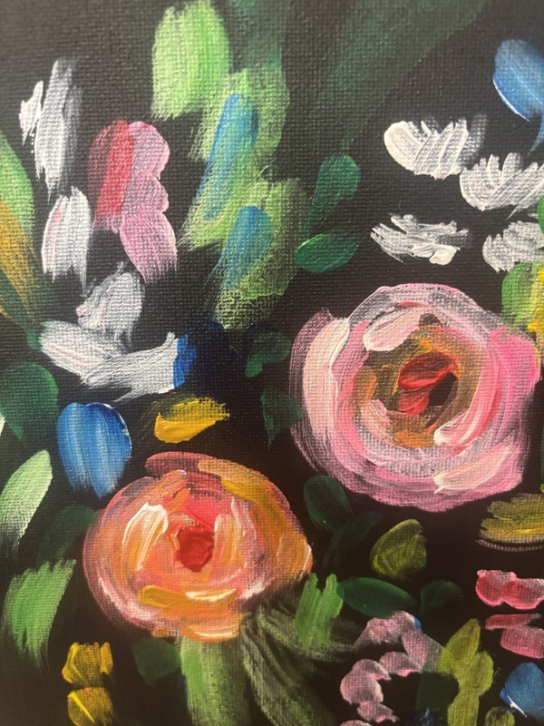 Janice: Original Painting, Abstract Flowers 8x10 Home Decor gallery