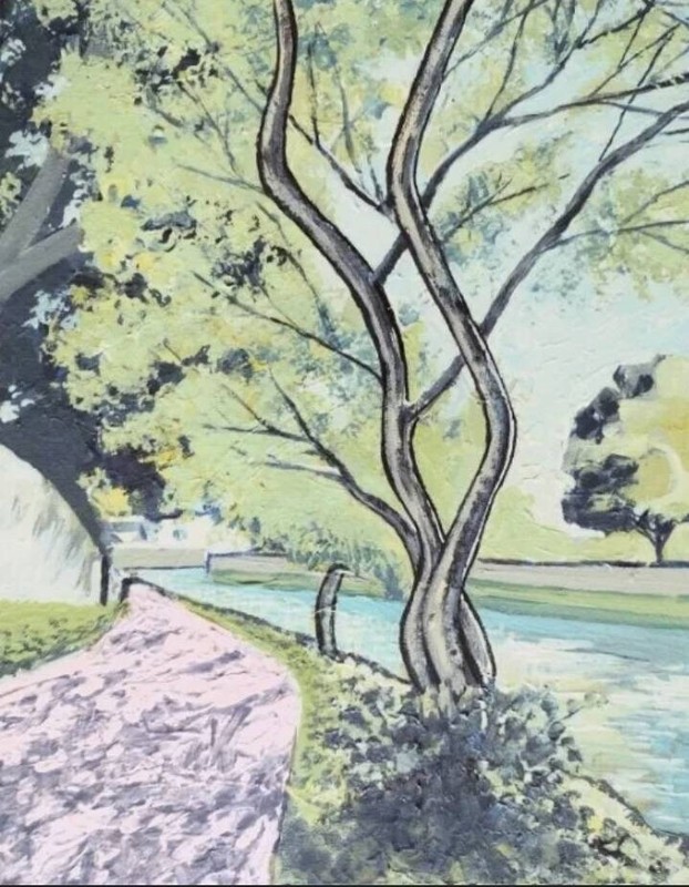 11 inch x 14 inch x 5/8 of an inch – Nature Landscape Painting by A. Avila