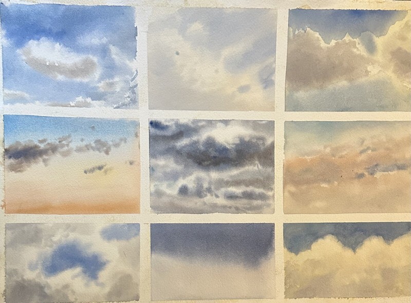 Cloud And Sky Studies – Original Watercolor Painting