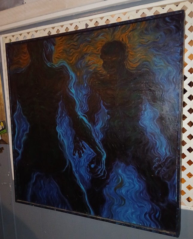 🤬 GUY AITCHISON 🤬 – Original Oil on Canvas – Hate Waves – 1993 (TATTOO ARTIST)