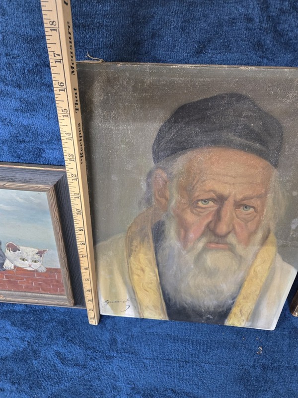 Jeno Gussich Original Oil Painting of a Rabbi gallery