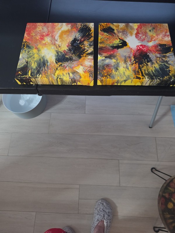 Hand Msde Painting Set Of 2 12 X 12