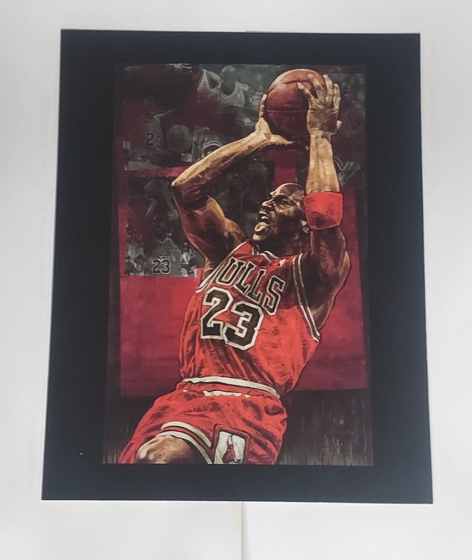 MICHAEL JORDAN CHICAGO BULLS: Stephen Holland Lithogragh w/Frame 11x14 RARE! gallery