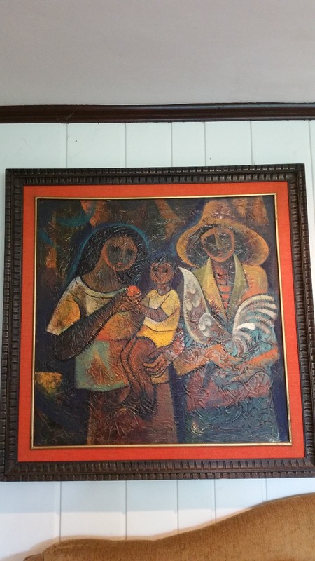 Large oil on canvas by well known Filipino artist Roger San Miguel (1941-) gallery