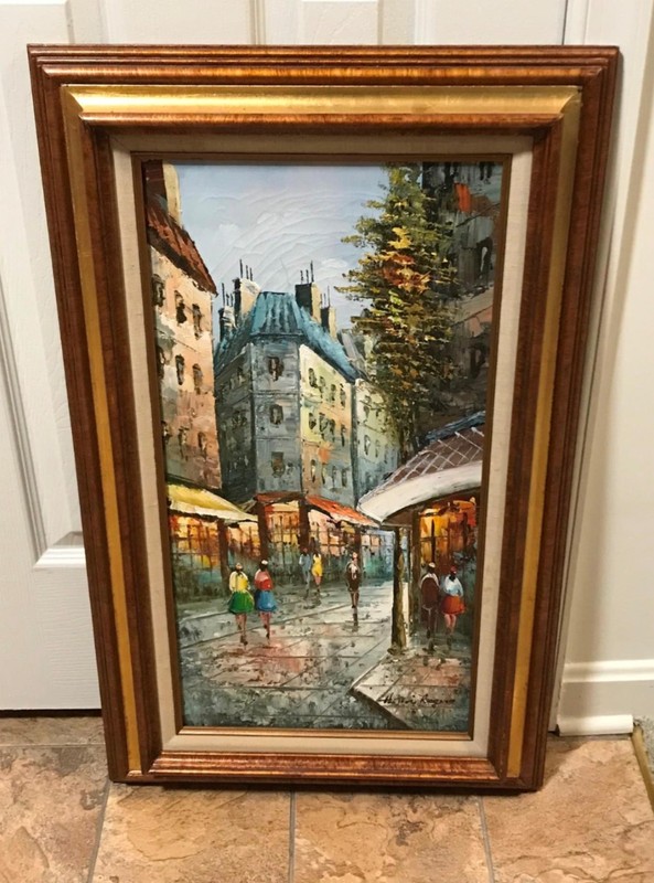 Beautiful Original Paris Street Oil Painting Signed Henri Rogers – French Artist