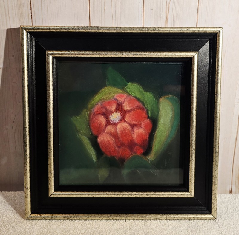 Original Soft Pastel Painting by Doris (Mamon) Kucik Framed 9×9