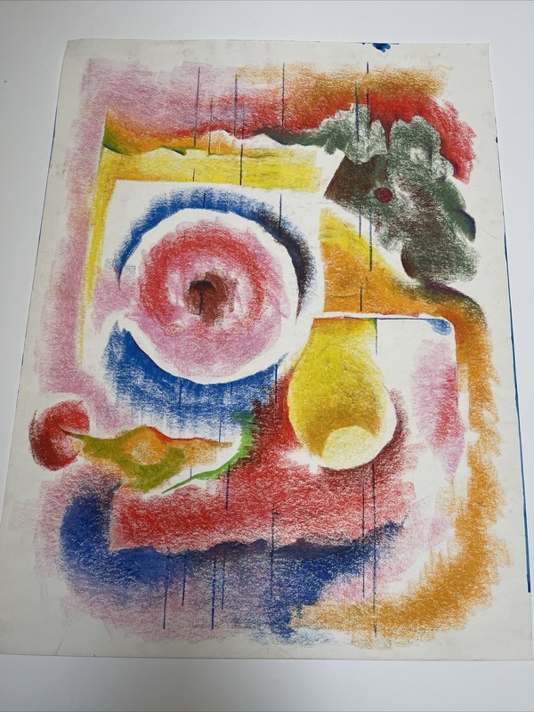 ANTIQUE DRAWING ABSTRACT MID CENTURY MODERN LISTED AMERICAN WALTER E COHEN JR gallery