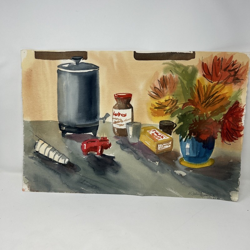 Vintage Water Color Painting with signature paper
