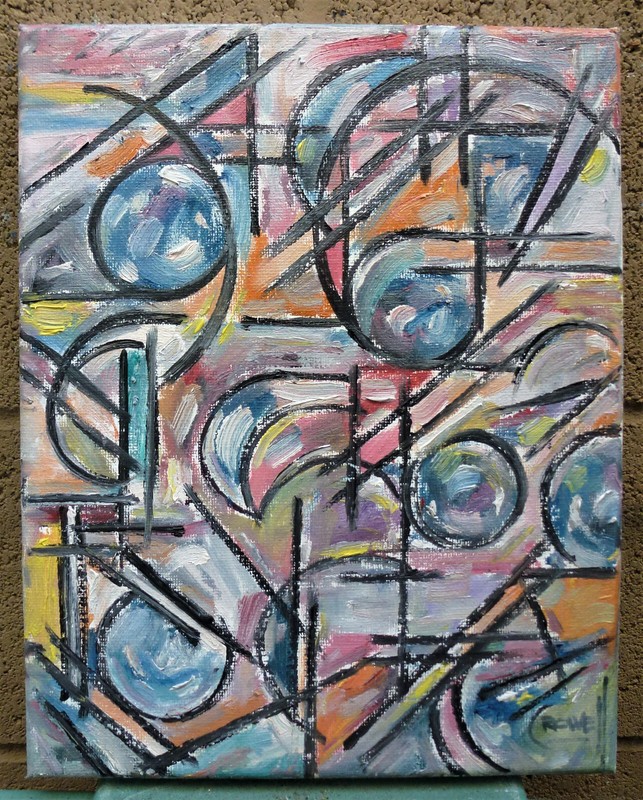NO NOT AGAIN abstract new original 8x10 canvas oil painting signed Crowell  gallery