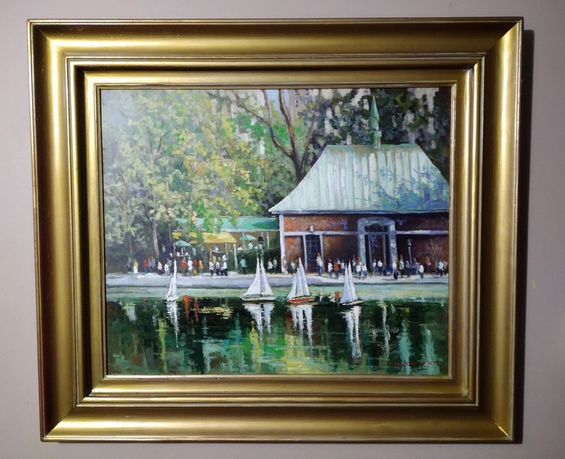 Christopher Willett Oil Painting New York City kerbs boathouse.