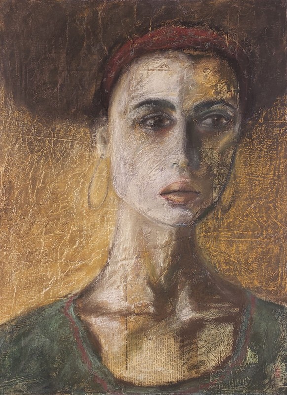 Original Female Portrait - Wall Art Decor - Soft Pastel & Paper on Canvas 18X24 gallery