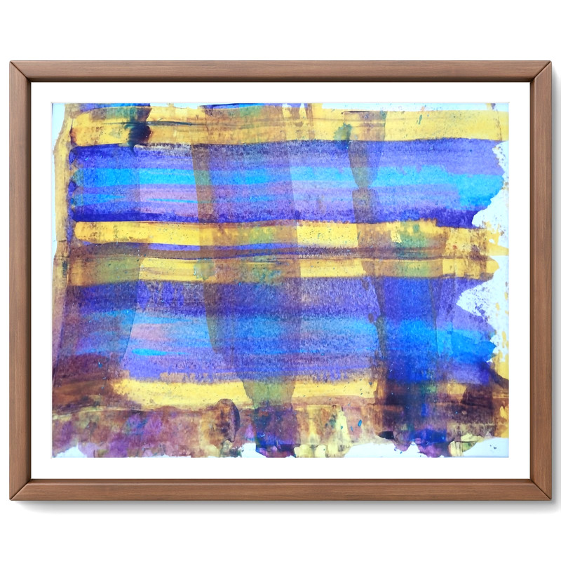Color Bands 11×14 Abstract Expressionistic Original Signed Paper Art Acrylic