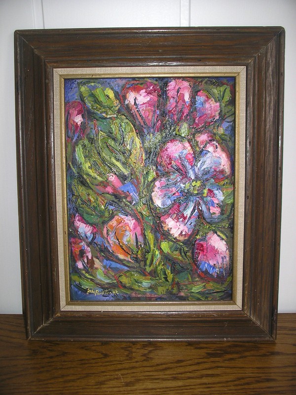 Jadvyga Paukstiene (1913-2005) oil painting 1976,Lithuania