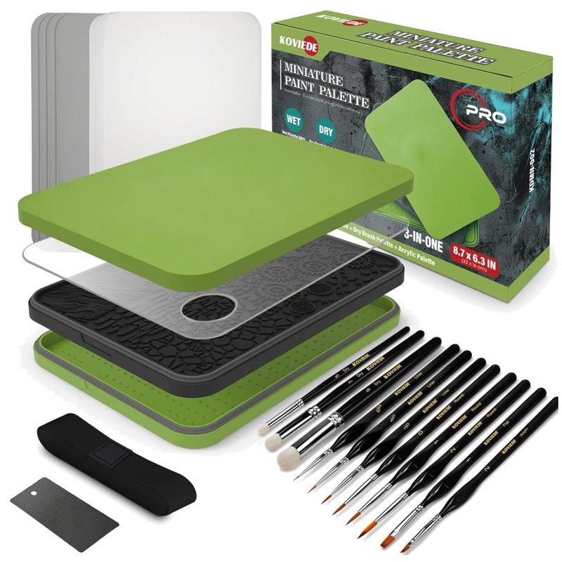 Wet and Dry Palette Set with Brushes & Paper