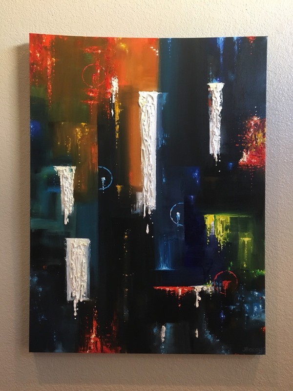 BIG ORIGINAL HAND PAINTED ABSTRACT ART PAINTING ON CANVAS 30x40 INCHES. gallery