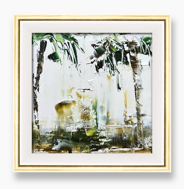 Australian Tropical Light Artwork — Green Palm Abstract Art for Beachy Interiors