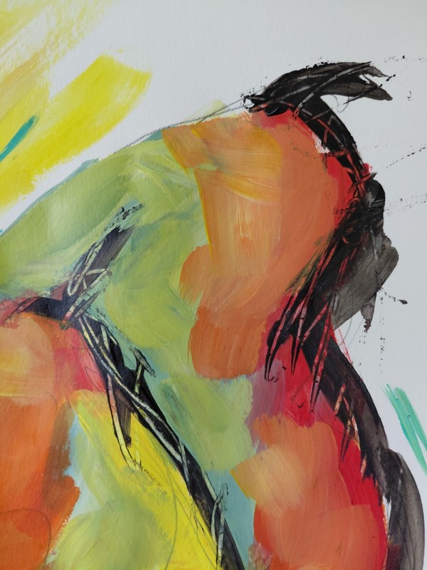 MONA VIVAR 14 x 11 Pear Fruit Contemporary Expressionist Original Painting gallery