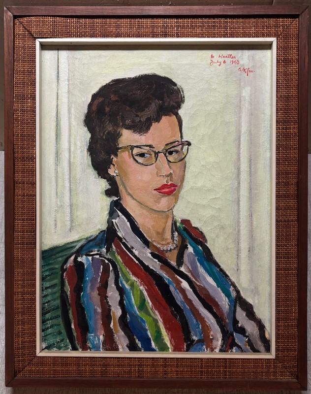 Original ’63 ARTHUR KAUFFMANN Portrait of Daughter GERMAN EXPRESSIONIST Painting
