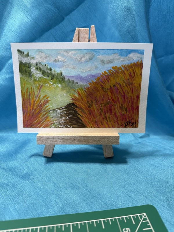 ORIGINAL Gouache Painting 4” X 6” Roan Mountain Balds Landscape | Signed Mini