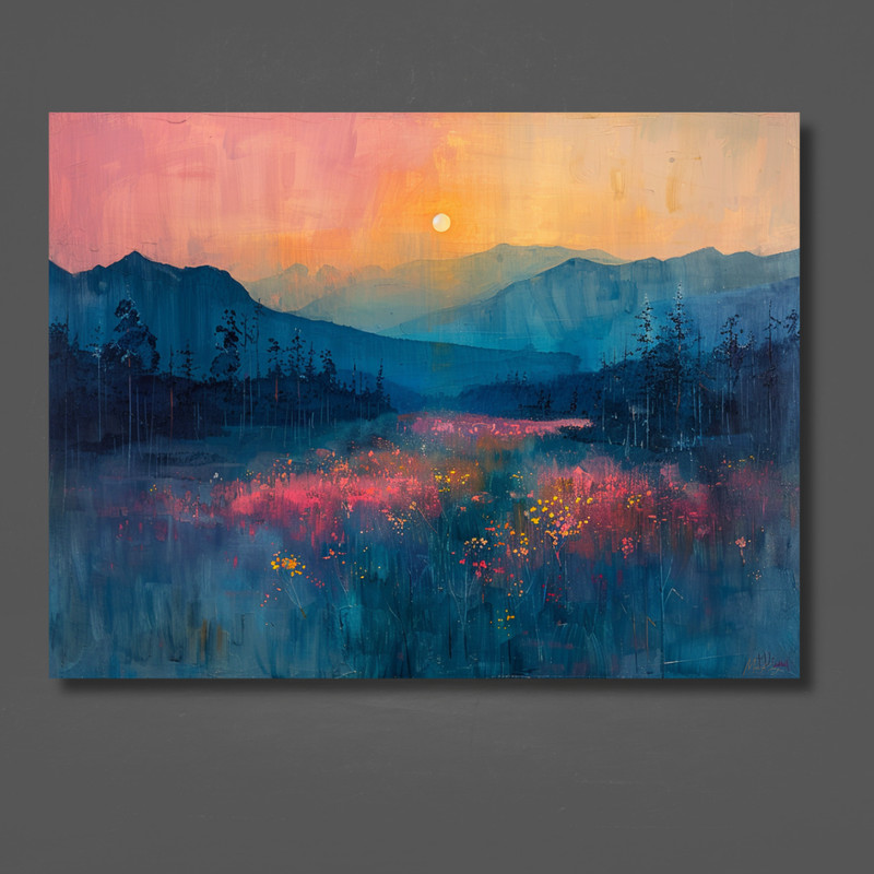 MacKenzie Reynolds Mountain Sunset Canvas Signed 30×40
