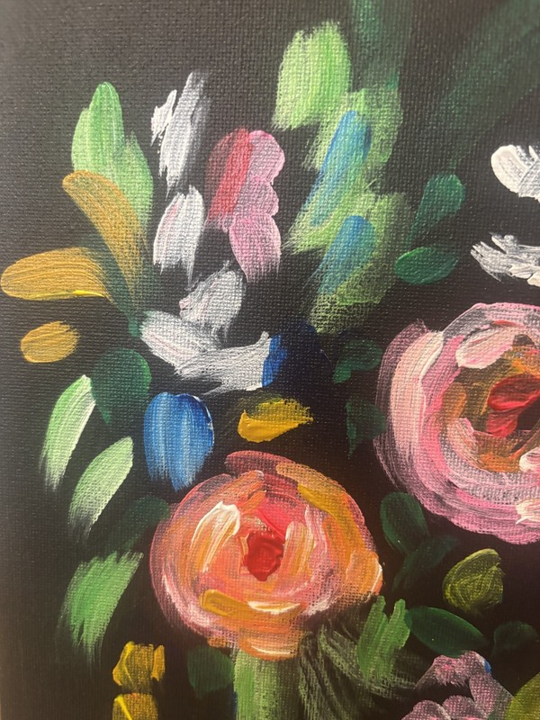 Janice: Original Painting, Abstract Flowers 8x10 Home Decor gallery