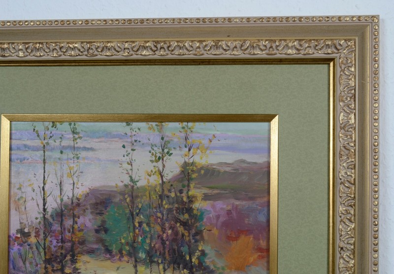 Autumn landscape, mountain landscape, vintage oil painting, landscape art gallery