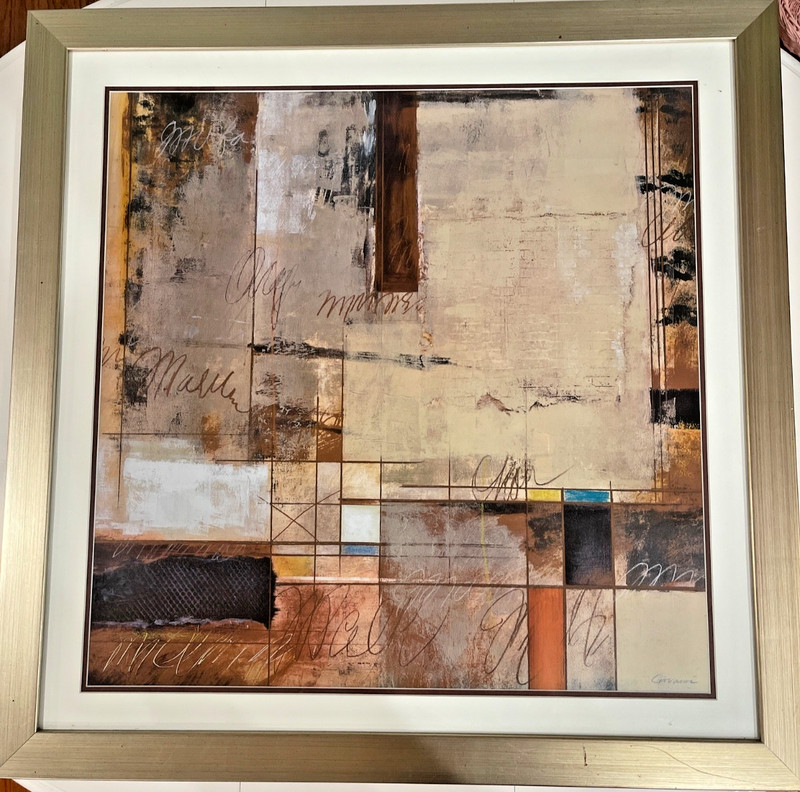History of Words I & II by Joel Giovanni Painting (34”x34”) in Frame)