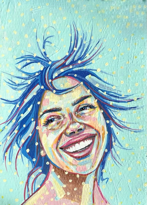 ORIGINAL Acrylic Picture Painting Portrait Woman Abstract Painting Modern HAND PAINTED