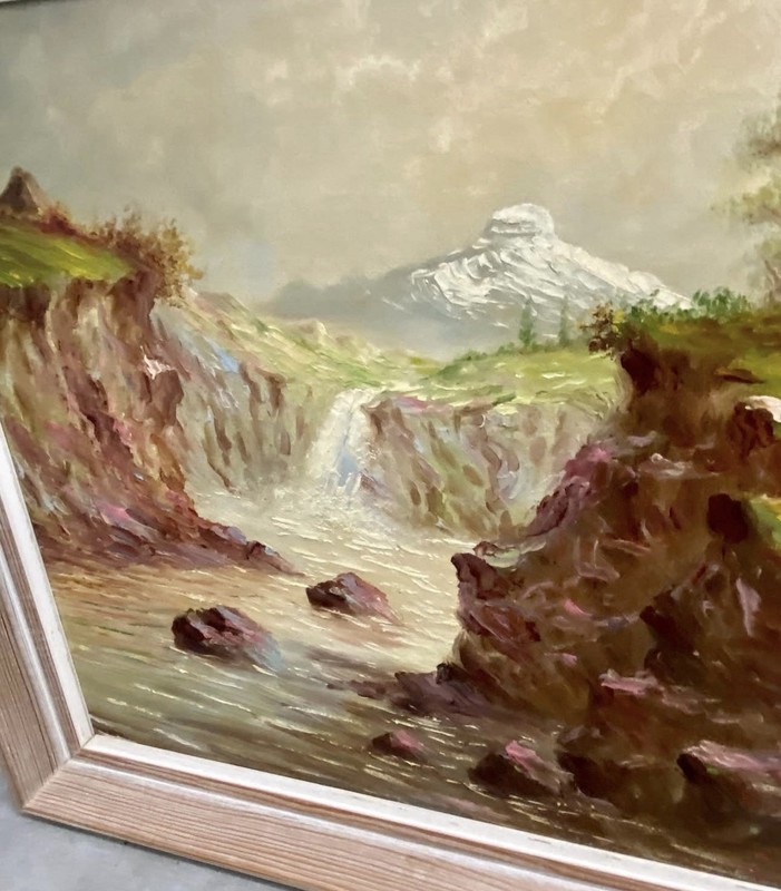 Ecuador Hector Moncayo Framed Oil Canvas Landscape Paintings Set Vintage gallery