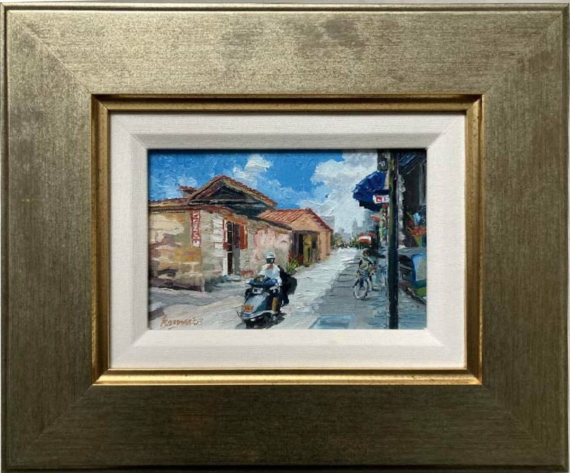 The US Dept of State Recognized ArtistQuanzhou Streets 6″ x 9″ Framed as shown
