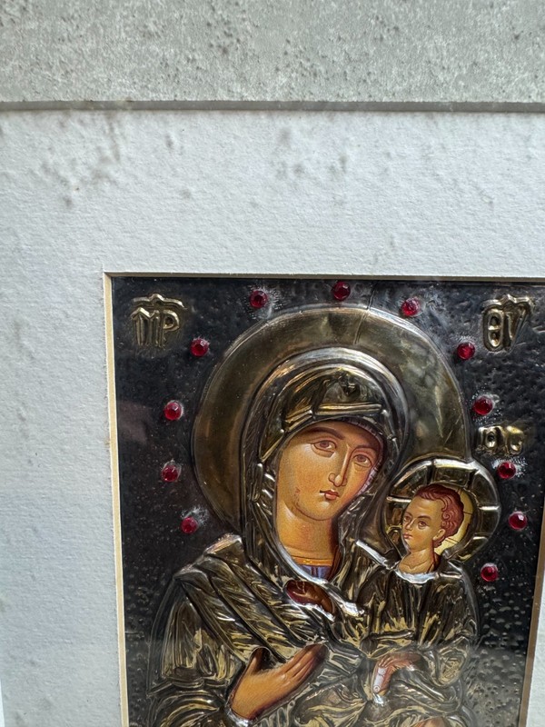 Peter Zoudis Madonna Directress Fine Silver 999+ 24k Gold Icon Framed COA gallery