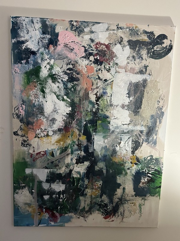 Parsons People. Original Abstract 40×30 Inches. Canvas. Signed.