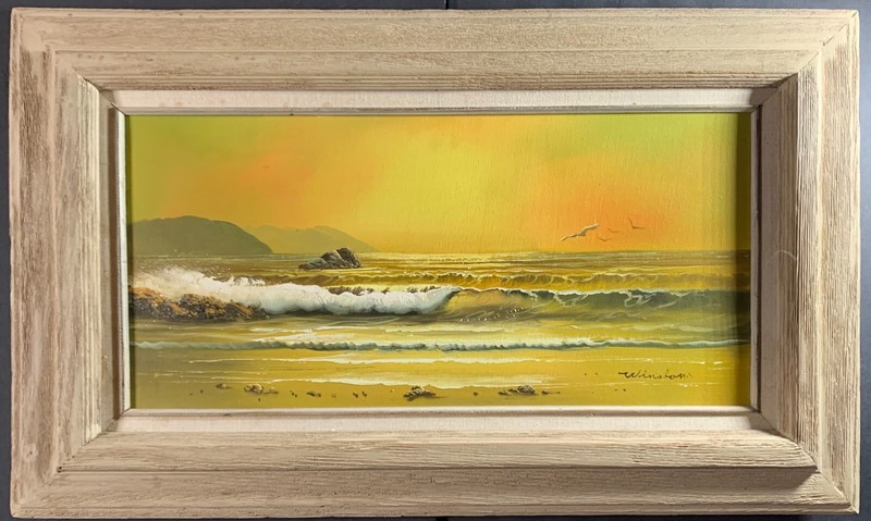 Original Signed Winslow Oil Painting. Seascape. 31 1/2 in x 19 1/2 in.