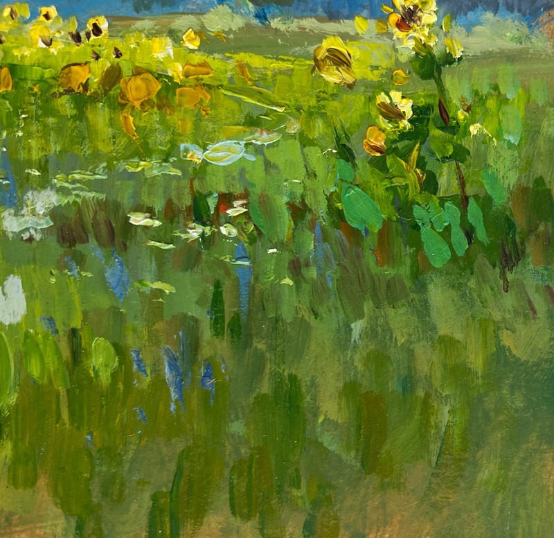 Oil Painting Sunflower Fields Y. Suprunchuk Unframed Original nAAA4439 gallery