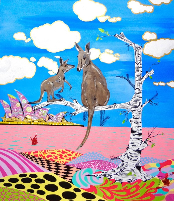 KANGAROO The Marsupials . ORIGINAL Painting Canvas Limited 2019 COA gallery