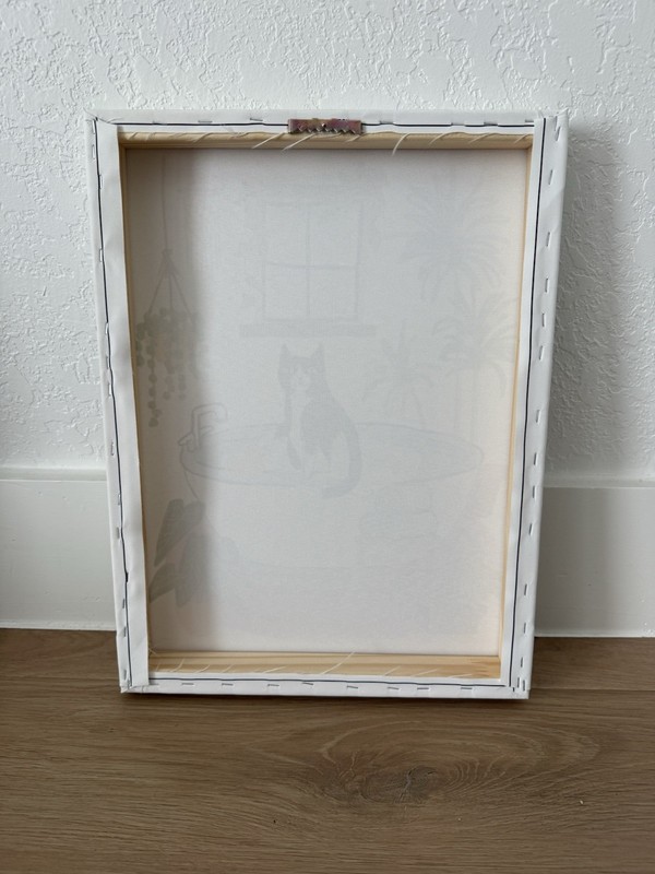 Bathing Cat Painting 12”x16” gallery