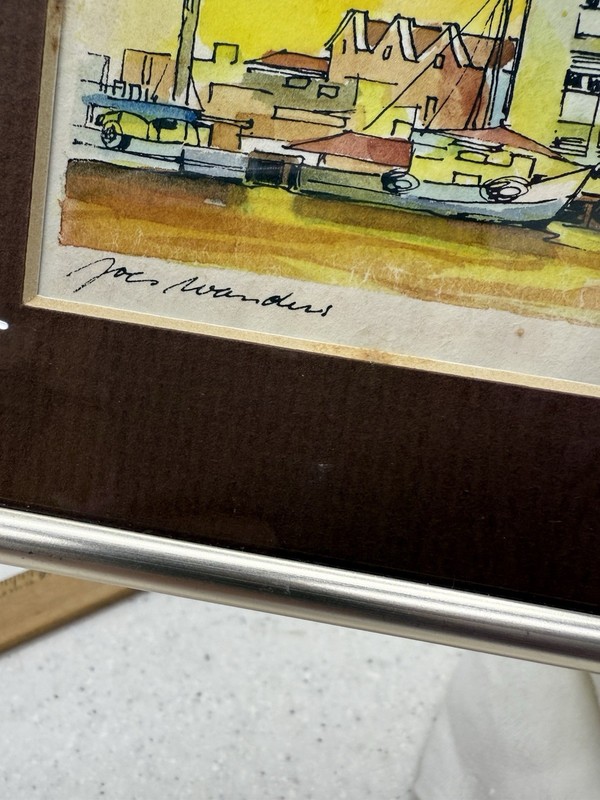 Joes Wanders Dutch Artist Signed Curacao Watercolor Painting gallery