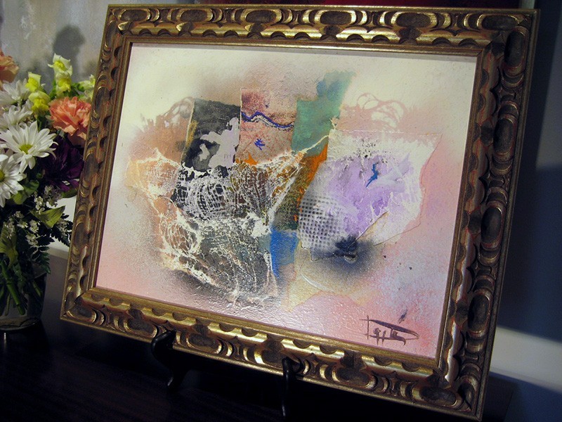 Laszlo Dus "Untitled composting" Mixed Media Acrylic painting on Canvas - 1991 gallery