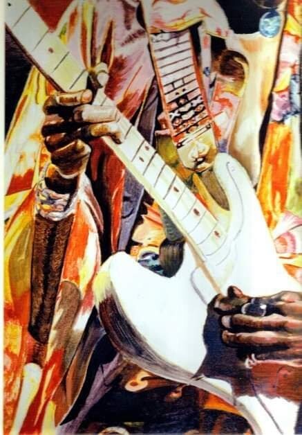 Jimi Hendrix: Oil painting print of "Psychedelic Haze" gallery