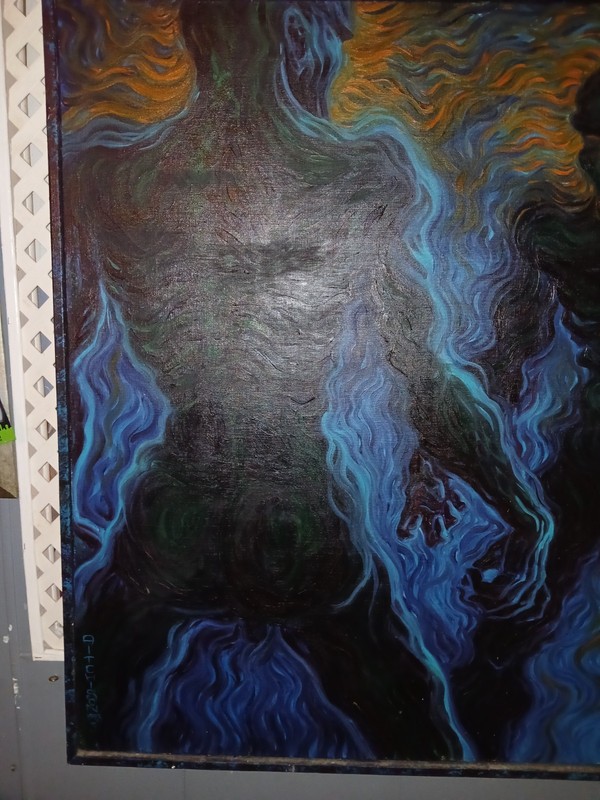 🤬 GUY AITCHISON 🤬 - Original Oil on Canvas - Hate Waves - 1993 (TATTOO ARTIST) gallery