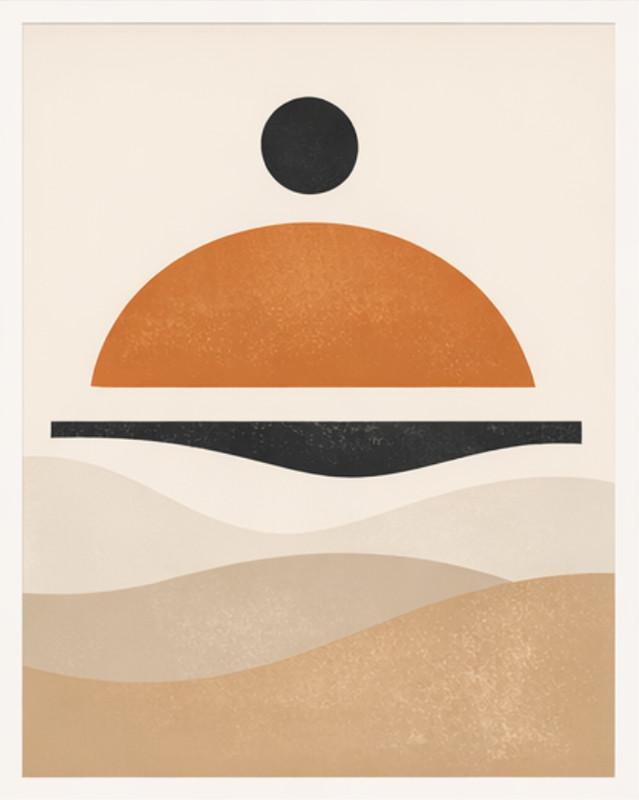 Desert Horizon, Minimalist & Clean Print, Single Piece in a Series of 4. 11×14.
