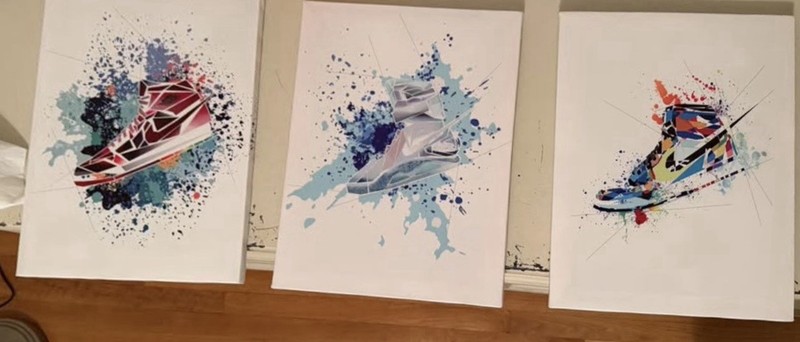 Air Jordan Sneaker Abstract Contemporary Canvas Painting Set